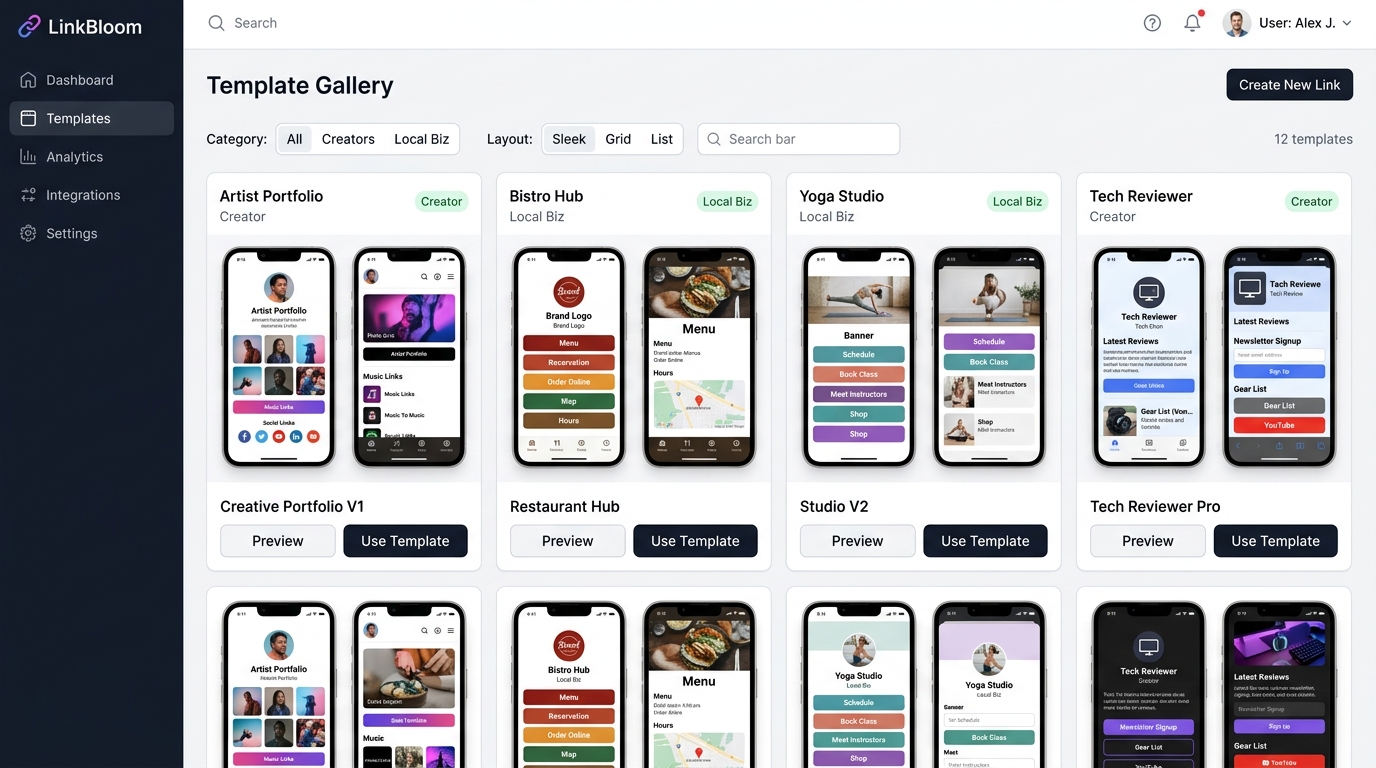 Bio Page Template Library