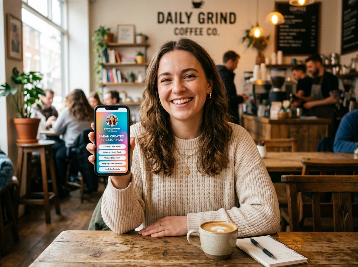 Content Creator using TrafikTrak Bio Page and Inbox